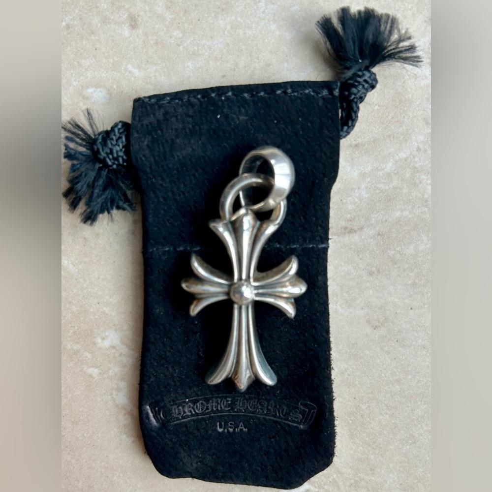 Chrome Hearts RARE logo cross large pendant sterling silver